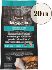 Merrick Backcountry Grain Free Dry Adult Dog Food, Kibble With Freeze Dried Raw Pieces, Game Bird Recipe