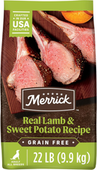 Merrick Premium Grain Free Dry Adult Dog Food, Wholesome And Natural Kibble With Real Lamb And Sweet Potato