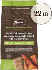 Merrick Premium Grain Free Dry Adult Dog Food, Wholesome And Natural Kibble With Real Lamb And Sweet Potato