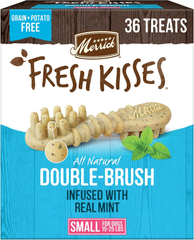 Merrick Fresh Kisses Natural Dental Chews, Toothbrush Treat Shape Infused With Real Mint, Small Dogs
