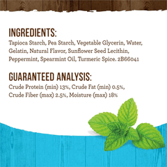 Merrick Fresh Kisses Natural Dental Chews, Toothbrush Treat Shape Infused With Real Mint, Small Dogs