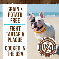 Merrick Fresh Kisses Natural Dental Chews, Toothbrush Treat Shape Infused With Real Mint, Small Dogs