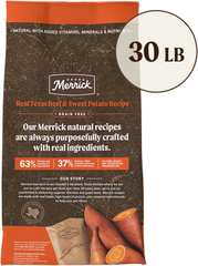 Merrick Premium Grain Free Dry Adult Dog Food, Wholesome And Natural Kibble, Real Texas Beef And Sweet Potato
