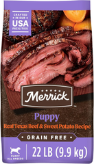 Merrick Premium Grain Free Dry Puppy Food, Wholesome and Natural Kibble with Real Texas Beef and Sweet Potato