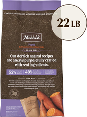 Merrick Premium Grain Free Dry Puppy Food, Wholesome and Natural Kibble with Real Texas Beef and Sweet Potato