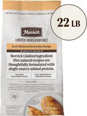 Merrick Limited Ingredient Diet Premium and Natural Kibble with Healthy Grains Chicken and Brown Rice Dog Food