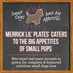 Merrick Lil’ Plates Grain Free Dinner Duos Soft Natural Wet Small Dog Food Variety Pack, Beef and Chicken