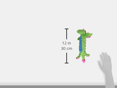 goDog Bubble Plush Skinny Dragons Squeaky Plush Dog Toy, Chew Guard Technology - Green