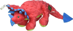 goDog Dinos Frills Squeaky Plush Dog Toy, Chew Guard Technology - Red