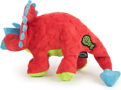 goDog Dinos Frills Squeaky Plush Dog Toy, Chew Guard Technology - Red