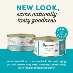 Applaws Natural Wet Cat Food, Limited Ingredient Canned Wet Cat Food, Tuna Fillet in Broth