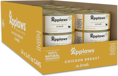 Applaws Natural Wet Cat Food, 24 Count, Limited Ingredient Canned Wet Cat Food, Chicken Breast in Broth