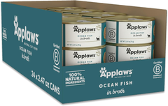 Applaws Natural Wet Cat Food, 24 Count, Limited Ingredient Canned Wet Cat Food, Ocean Fish in Broth