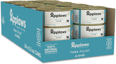 Applaws Natural Wet Cat Food, 24 Count, Limited Ingredient Canned Wet Cat Food, Tuna Fillet in Broth
