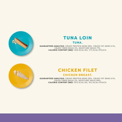 Applaws Natural Cat Treats, Grain-Free Single Ingredient Cat Treats, Whole Protein Fillet Cat Treats, Healthy Cat Snacks, No Artificials (Whole Chicken & Tuna Multipack Loin)