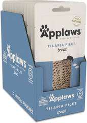 Applaws Natural Cat Treats, Grain-Free Single Ingredient Cat Treats, Whole Protein Fillet Cat Treats, Healthy Cat Snacks, No Artificials (Whole Tilapia Loin)