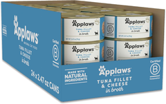 Applaws Wet Cat Food, Limited Ingredient Canned Wet Cat Food, Tuna Fillet with Cheese in Broth