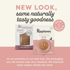 Applaws Natural Wet Cat Food in Gravy, Limited Ingredient Wet Cat Food Pouches, No Additives, Made with Natural Ingredients, Tuna with Salmon in Gravy