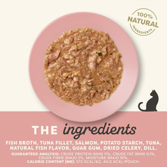 Applaws Natural Wet Cat Food in Gravy, Limited Ingredient Wet Cat Food Pouches, No Additives, Made with Natural Ingredients, Tuna with Salmon in Gravy