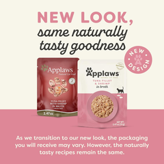 Applaws Natural Wet Cat Food in Broth, Limited Ingredient Wet Cat Food Pouches, No Additives, Made with Natural Ingredients, Tuna with Shrimp in Broth