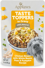 Applaws Taste Toppers, Natural Dog Food Topper, Limited Ingredient Meal Topper for Dogs, Chicken with Peas & Pumpkin in Gravy