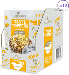 Applaws Taste Toppers, Natural Dog Food Topper, Limited Ingredient Meal Topper for Dogs, Chicken with Peas & Pumpkin in Gravy