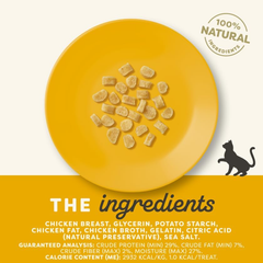 Applaws Natural Grain-Free Chewy Cat Treats, High-Protein & Limited Ingredient, Healthy Chewy Chicken Treats for Cats