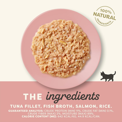 Applaws Natural Wet Kitten Food in Broth, Limited Ingredient Canned Wet Kitten Food, No Additives, Made with Natural Ingredients, Tuna Fillet & Salmon in Broth
