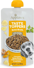 Applaws Taste Toppers, Bone Broth for Dogs, Natural Dog Food Topper, 6 Count, Limited Ingredient, Grain Free, Meal Topper for Dogs, Chicken Bone Broth with Turmeric & Parsley