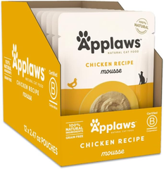 Applaws Natural Wet Cat Food in Mousse, Limited Ingredient Wet Cat Food Pouches, No Additives, Made with Natural Ingredients, Chicken Breast in Mousse