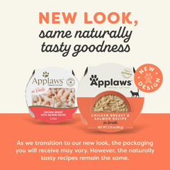 Applaws Natural Wet Cat Food in Broth, Limited Ingredient Cat Food Cups, Grain-Free, Cat Food Pots, No Artificials, 100% Natural Cat Food, Chicken Breast & Salmon in Broth