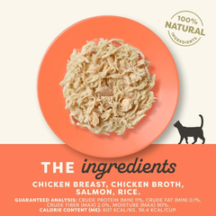 Applaws Natural Wet Cat Food in Broth, Limited Ingredient Cat Food Cups, Grain-Free, Cat Food Pots, No Artificials, 100% Natural Cat Food, Chicken Breast & Salmon in Broth