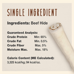 Cadet Premium Grade Beef Hide, Long-Lasting Rawhide Rolls, Single-Ingredient Dog Chews for Large Breeds