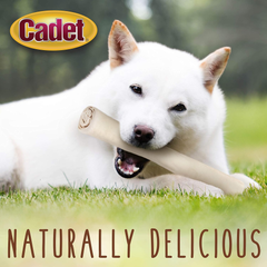 Cadet Premium Grade Beef Hide, Long-Lasting Rawhide Rolls, Single-Ingredient Dog Chews for Large Breeds