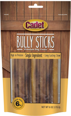 Cadet Bully Sticks for Small Dogs – All-Natural Beef Pizzle, High Protein, Low Fat, Long-Lasting, Grain & Rawhide-Free Dog Chews for Aggressive Chewers, Small