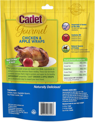 Cadet Gourmet Chicken & Apple Wrapped Dog Treats Wraps - Healthy & Natural Chicken & Apple Dog Training Treats for Small & Large Dogs - Inspected & Tested in USA