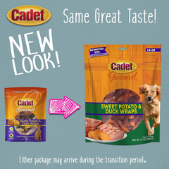 Cadet Gourmet Sweet Potato & Chicken Wraps Limited-Ingredient Dog Chews, Healthy and Natural Training Treats for Small and Large Dogs