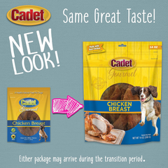 Cadet Gourmet Chicken Breast Dog Treats - Healthy & Natural Chicken Dog Training Treats for Small & Large Dogs - Inspected & Tested in USA