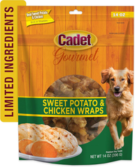 Cadet Gourmet Sweet Potato & Chicken Wraps Limited-Ingredient Dog Chews, Healthy and Natural Training Treats for Small and Large Dogs