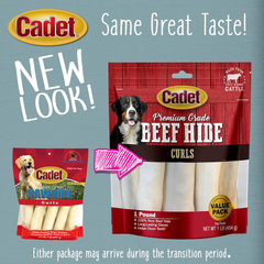 Cadet Premium Grade Beef Hide, Long-Lasting Rawhide Rolls, Single-Ingredient Dog Chews for Small Breeds
