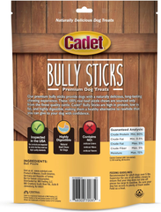 Cadet Bully Sticks for Small Dogs – All-Natural Beef Pizzle, High Protein, Low Fat, Long-Lasting, Grain & Rawhide-Free Dog Chews for Aggressive Chewers, Small