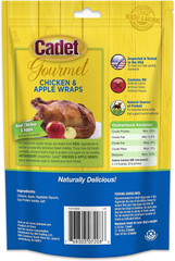 Cadet Gourmet Chicken & Apple Wrapped Dog Treats Wraps - Healthy & Natural Chicken & Apple Dog Training Treats for Small & Large Dogs - Inspected & Tested in USA