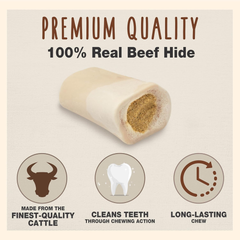 Cadet Stuffed Shin Bone - Highly Digestible, High Protein, Long-Lasting Dog Chew Bone for Aggressive Chewers, Supports Dental Health, - Peanut Butter Flavor