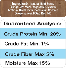 Cadet Stuffed Shin Bone - Highly Digestible, High Protein, Long-Lasting Dog Chew Bone for Aggressive Chewers, Supports Dental Health, - Bully Stick Flavor