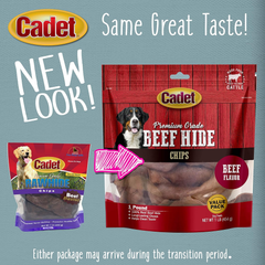 Cadet Premium Grade Beef Hide Chips for Dogs Beef Flavor