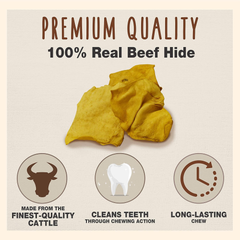 Cadet Premium Grade Beef Hide for Dogs, Rawhide Long Lasting Dog Chews, Chips, Curls & Rolls for Small/Medium/Large Dogs