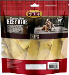 Cadet Premium Grade Beef Hide for Dogs, Rawhide Long Lasting Dog Chews, Chips, Curls & Rolls for Small/Medium/Large Dogs
