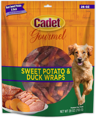 Cadet Gourmet Sweet Potato & Chicken Wraps Limited-Ingredient Dog Chews, Healthy and Natural Training Treats for Small and Large Dogs