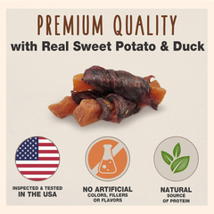 Cadet Gourmet Sweet Potato & Chicken Wraps Limited-Ingredient Dog Chews, Healthy and Natural Training Treats for Small and Large Dogs
