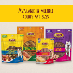 Cadet Gourmet Sweet Potato & Chicken Wraps Limited-Ingredient Dog Chews, Healthy and Natural Training Treats for Small and Large Dogs